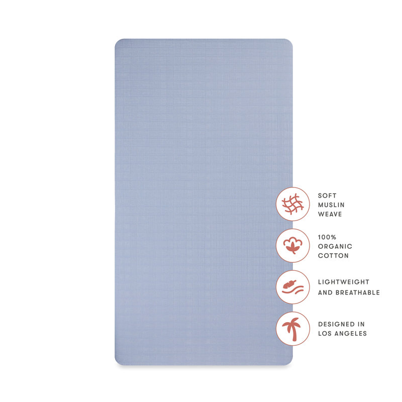 Dewdrop Muslin Crib Sheet