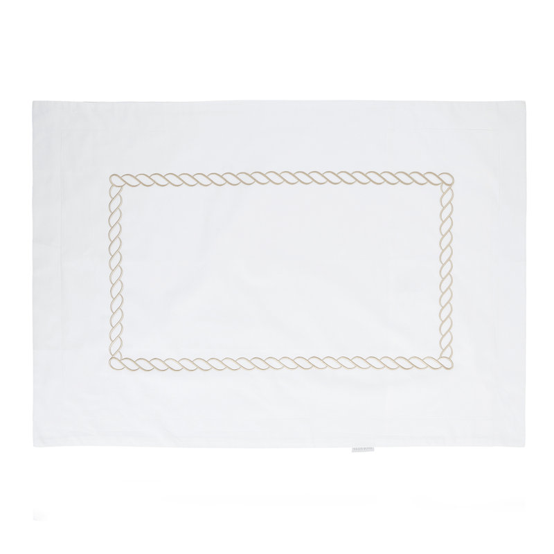 100% Cotton, White/Gold