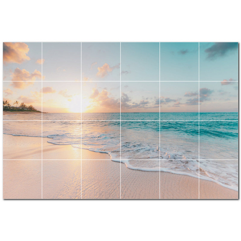 Murale en céramique satinée 6 "x 6" Beach Photo
