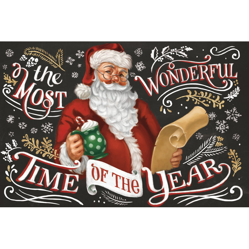 Santas List II - noir, H 8 po x l 12 po x P 1,25 po