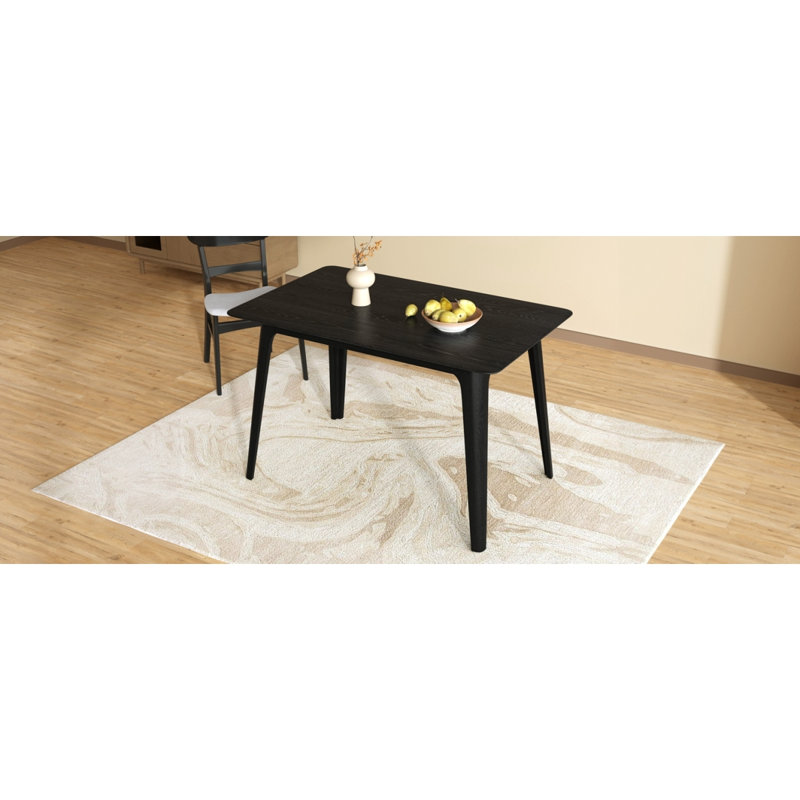 Dining Table Solid Wood Legs, Black