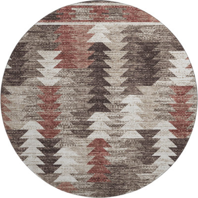 Premium Machine Washable Prisco Chocolate Rug