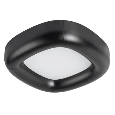 Folio 15-in Black dimmable LED Flush Mount
