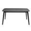 Table de salle à manger Mid-Century, l 58,25 po x P 34,91 po, H 28,96 po, noire, avec plateau en faux bois et pieds en bois d'hévéa