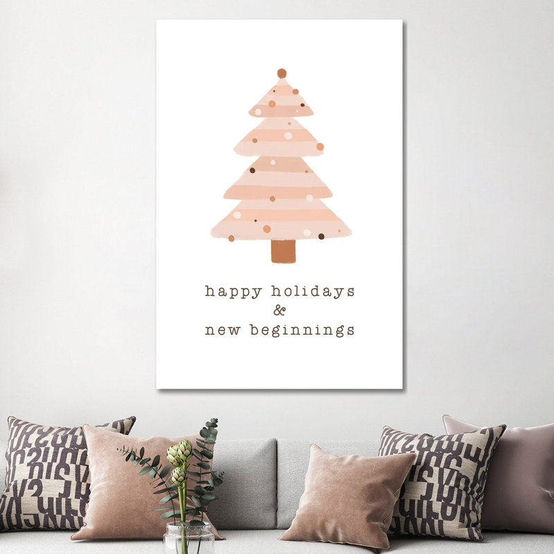 « Happy Holidays & New commencements » par Orara studio, reproduction d’art, H 60 po x l 40po x P 1,5 po, Toile tendue