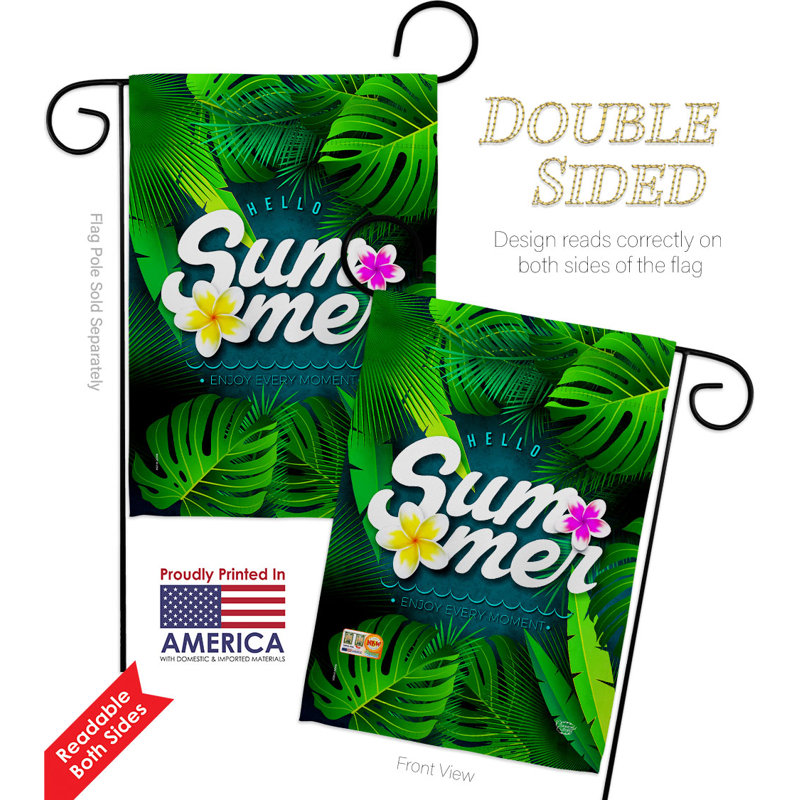 Ensemble de drapeaux en polyester 19 x 13 po Summer Palm Tree