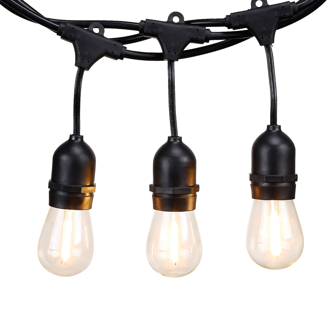 Perao Outdoor 15xE26 Sockets & 16-bulb Standard String Lights Arlmont & Co.
