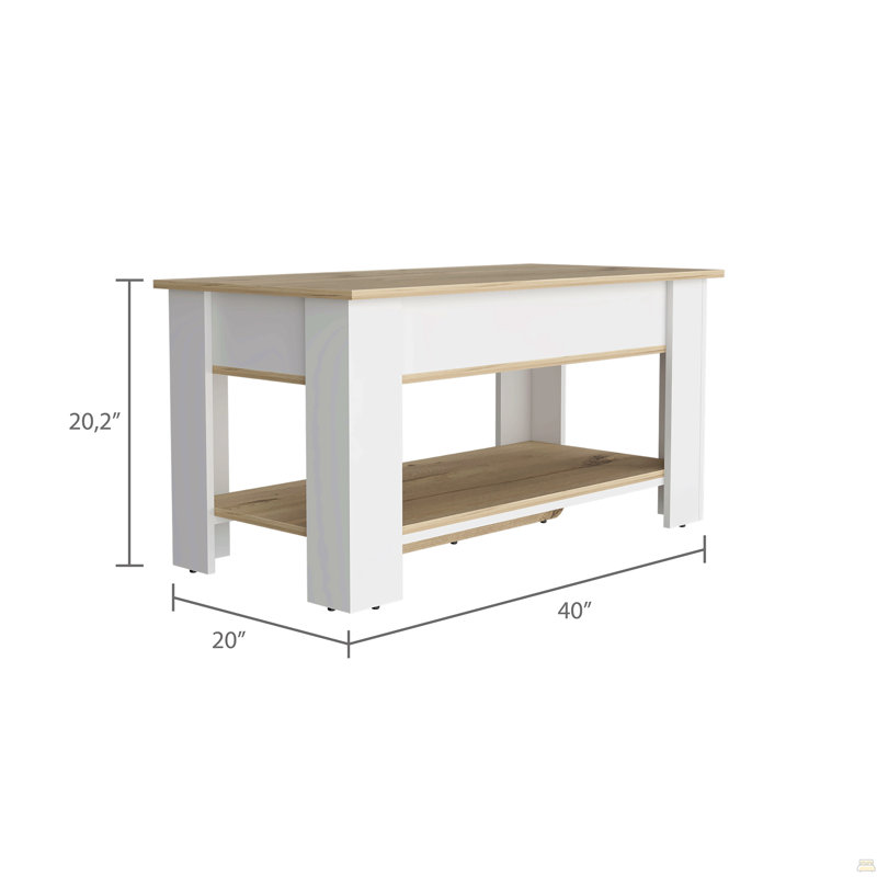 Karmen 1-Shelf Lid Top Storage Table White, White