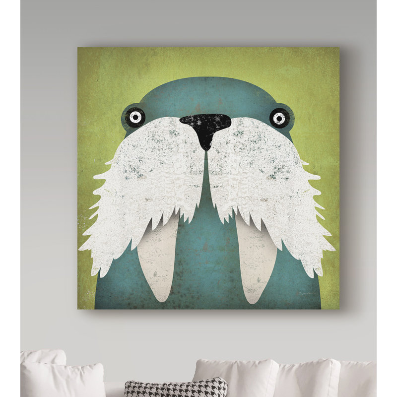 « walrus », art sur toile, H 14 po x l 14 po x P 2 po