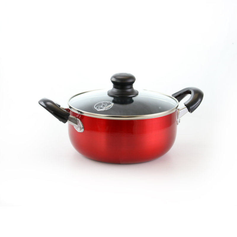 Red Aluminum Non-Stick 7-Piece Cookware Set