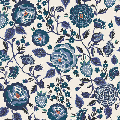 Cath Kidston Strawberry Garden Floral Wallpaper