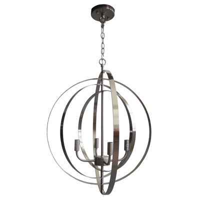 Lustre globe à 4 lumières de style bougie Laliberte