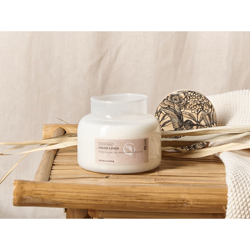 Scented Jar Candle, White, Fresh