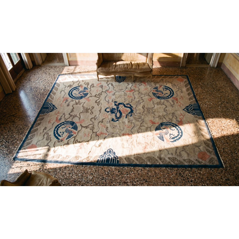 Antique Chinese - Peking Ivory 1880s  Wool Rug