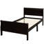 Lit plateforme simple: bois massif avec tête de lit et lit à l'ombre, supporte le matelas en toute sécurité
