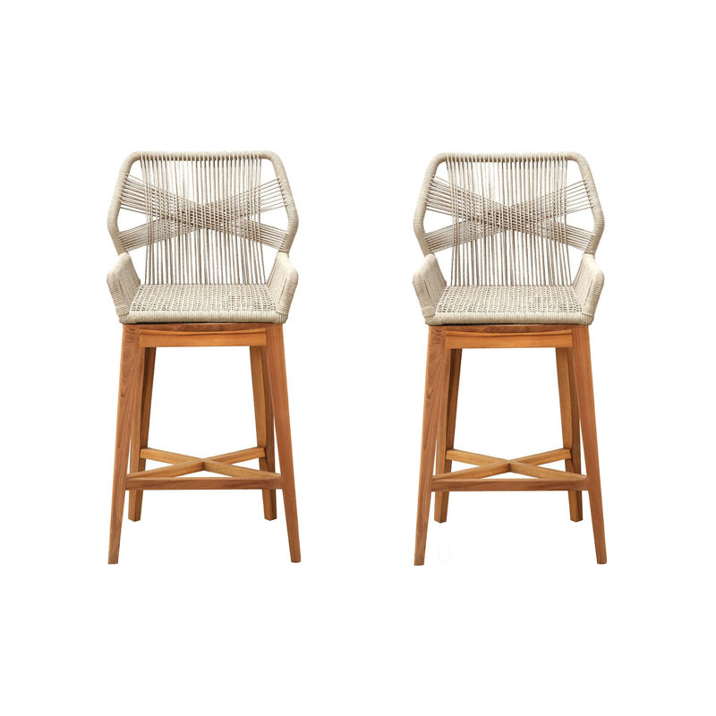 Ensemble de 2 tabourets de bar Beverly, Naturel, 26"