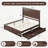 Adainville 50"H Modern Queen Size Solid Wood Bed with 2 Storage Drawers, Espresso-887246135-887246137
