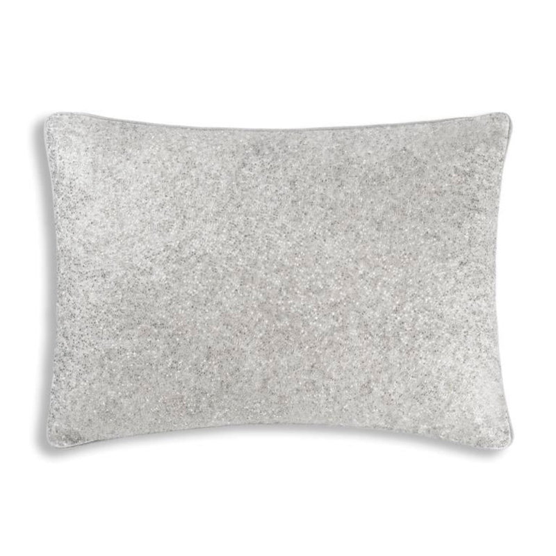 Coussin d'appoint rectangulaire en velours perlé à la main Cloudy L 14 po avec fermeture à glissière Cloud9 Design