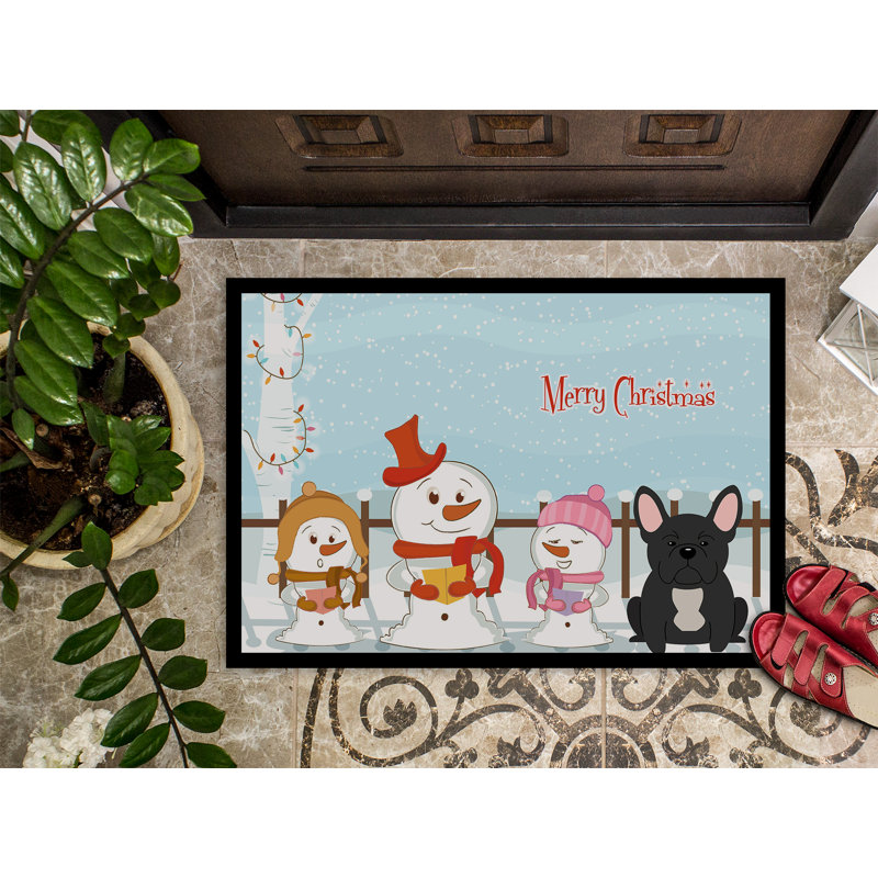 Tapis d'extérieur antidérapant Chloe-Nicole Merry Christmas, Rectangle 2 pi x 3 pi