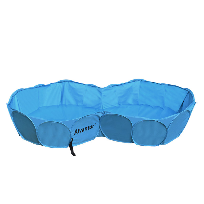 Blue Double Pet Swimming Pool with PVC Frame