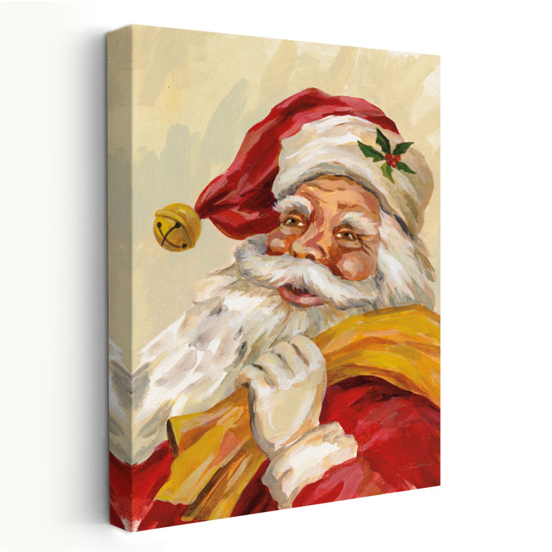 Père Noël - visages de Noël, art des Fêtes en or, H 24 po x l 16 po