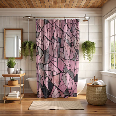 Rideau de douche Pink Fractures - Premium