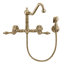 Whitehaus Wall Mount Faucet with Long Traditional Swivel Spout and Solid Brass Side Spray-1164385469-1136461459