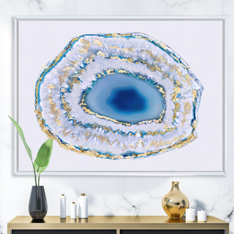 « agate », reproduction sur toile, H 36 po x l 46 po x P 1,5 po, Toile encadrée flottée blanche