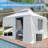 10X12FT Gazebo Cover, Waterproof For Outdoor Use With Sidewalls & Mesh Windows (No Frame)-123219032