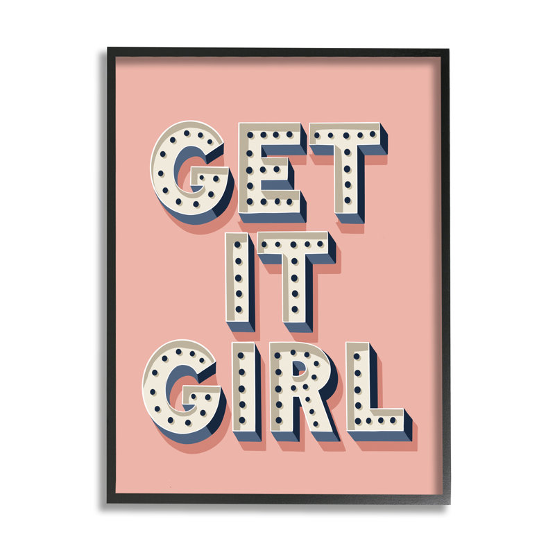 «Get It Girl», impression sur toile, Giclée encadrée noir minuit, H 14 po x l 11 po