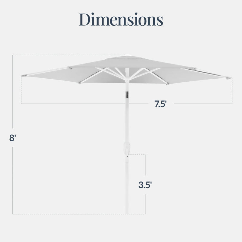 Parasol de marché pour terrasse 7,5 pi, Brouillard gris