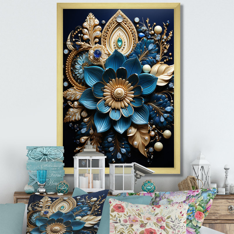 Jefe Hinduisim Art Sacred Om - Art mural de l'hindouisme, H 40 po x l 30 po x P 1,5 po, Cadre doré simple