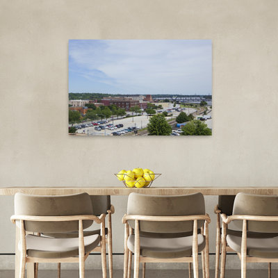 Aerial view of cars in parking area Davenport Scott County Iowa USA 1 Piece Wrapped Canvas Wall Art