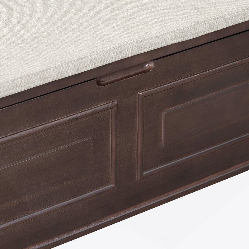 Alecsandra Fabric Upholstered Storage Bench, Entryway Bench,Bedroom Bench , Espresso