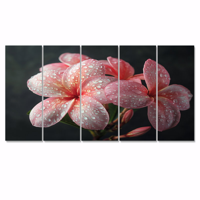 Headen - Ensemble de décoration murale Plumeria, H 32 po x l 80 po
