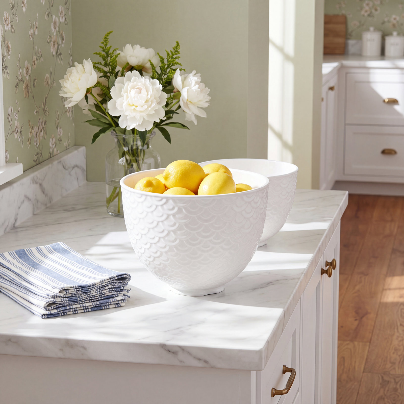 KitchenAid® 5qt White Mermaid Lace Ceramic Bowl