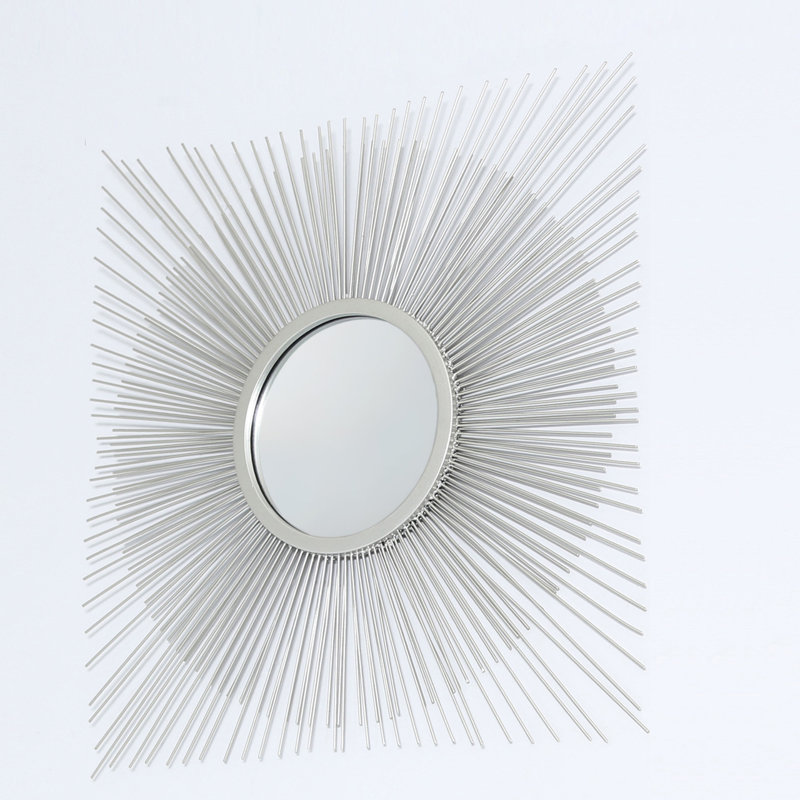 Ellefson Metal Flat Wall Mirror, 71.8cm H x 71.8cm W x 1.9cm D