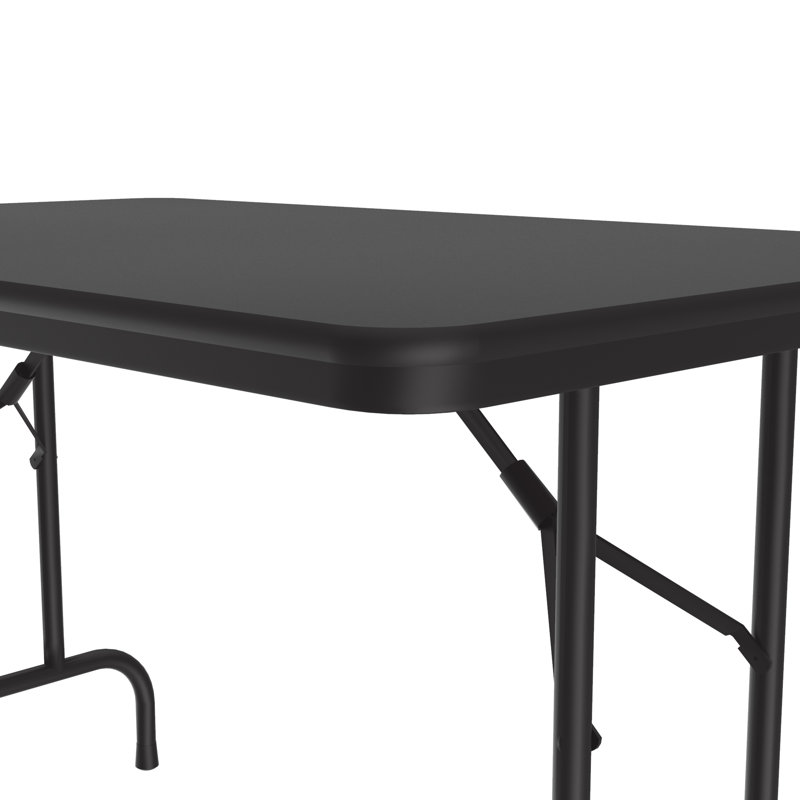 Black Granite 30" x 48" Folding Table with Steel Legs