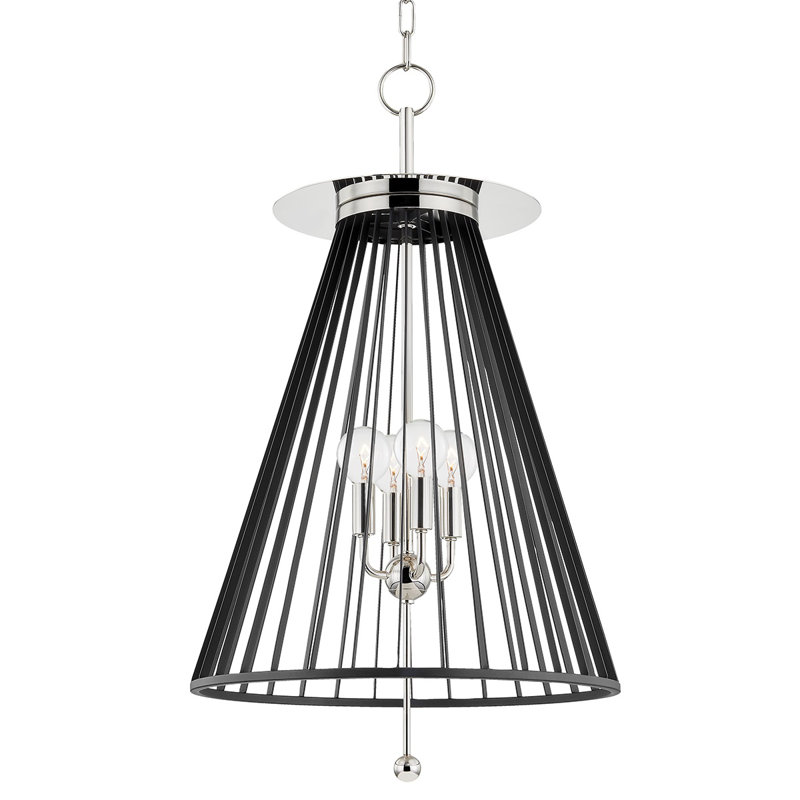 Cagney 4 - Light Pendant, Polished Nickel/Black