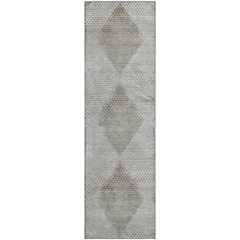 Premium Machine Washable Cerrito Amf539 Gray Rug, Runner 2'3" x 7'6"