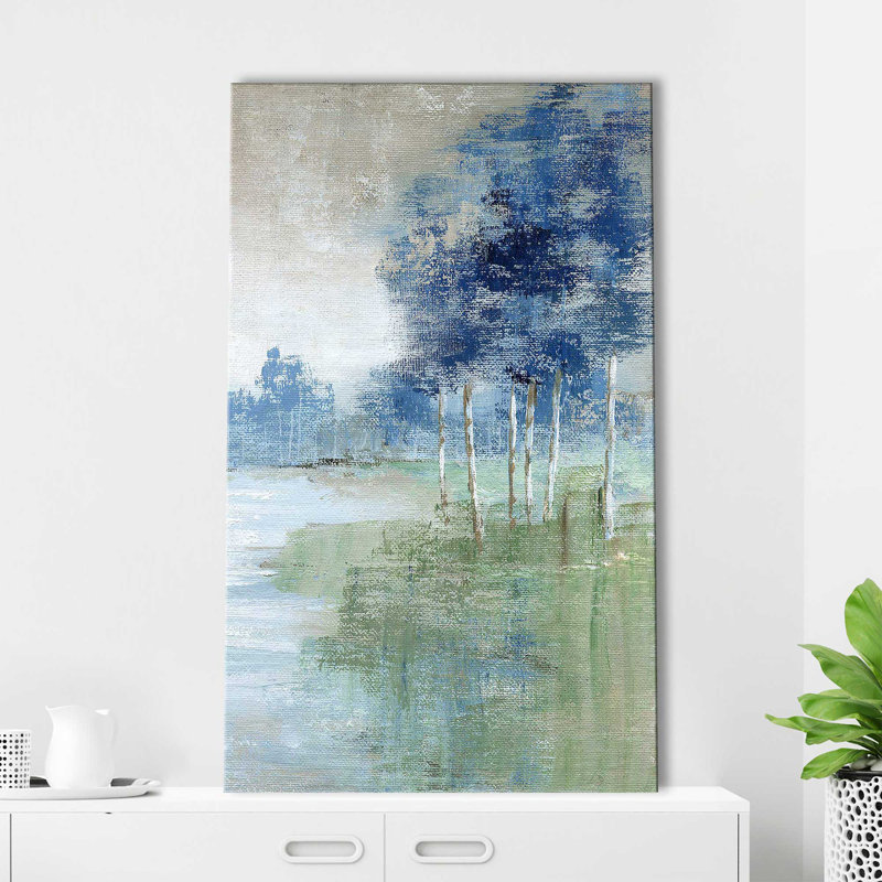 " Birch River " Painting Print, 28" W x 48" H, Wrapped Canvas