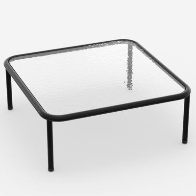 Layinsun Modern Square Glass Coffee Table