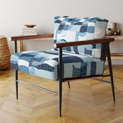 Chaise rembourrée Patchwork - Fauteuil bleu Ocean Quilt