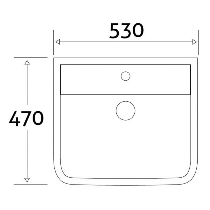  Ceramic Rectangular Full Pedestal Basin