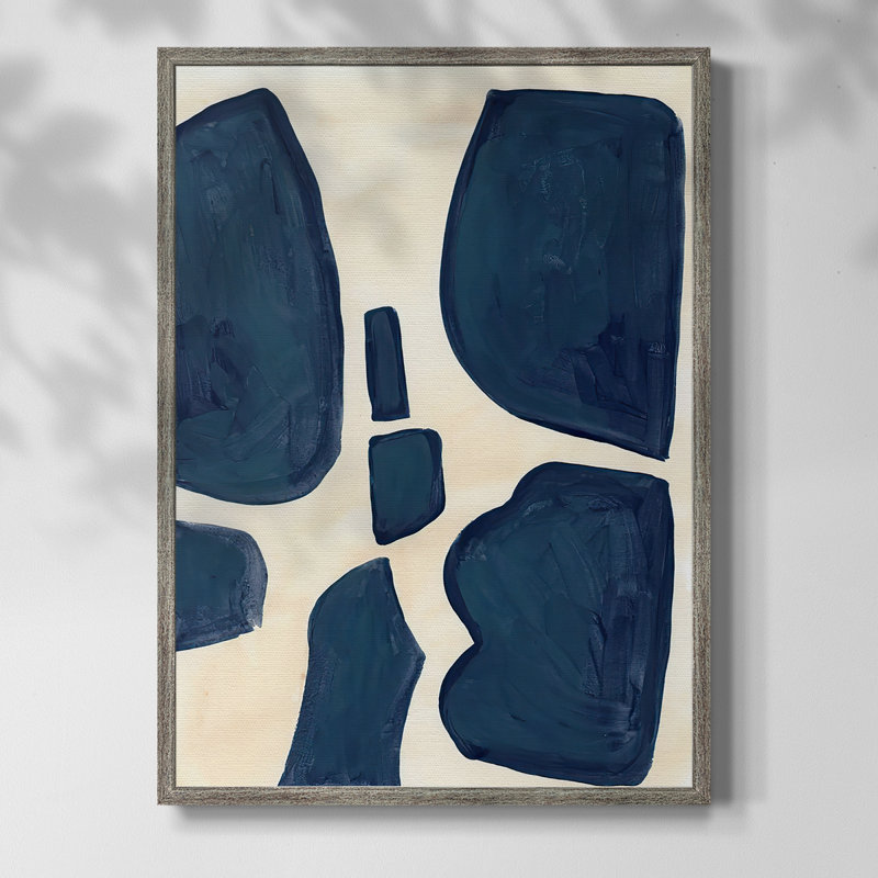 «Blue P pièces II», reproduction encadrée - bois massif, H 30 po x l 24 po