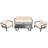 Multi-Person Outdoor Steel Sofa Set With Coffee Table, Waterproof & Anti-Rust Patio Seating, UV-Resistant Cushions For Garden, Lawn & Backyard-1842664483