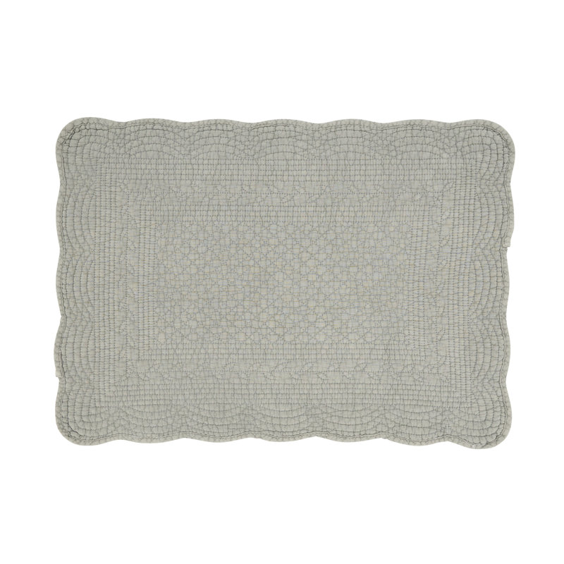 Light Gray Quilted Cotton Rectangle Placemats Set of 4