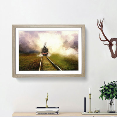Steam Train upon the Tracks - Picture Frame Painting Print