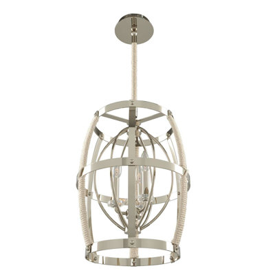 Luminaire suspendu en nickel poli 3 LT Bradbury Kalco