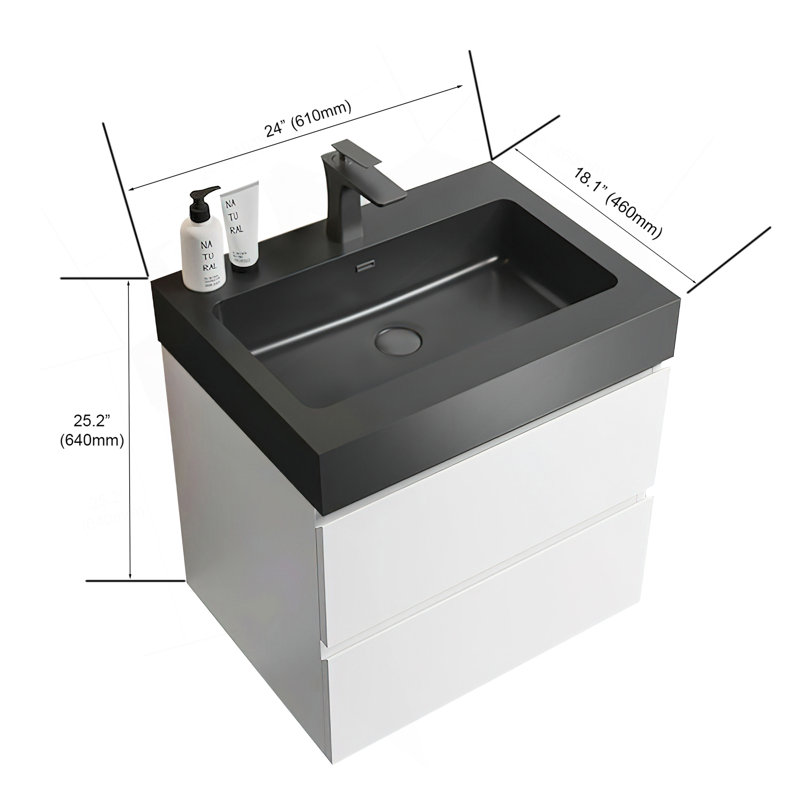 Meuble-lavabo mural élégant avec rangement spacieux et design moderne